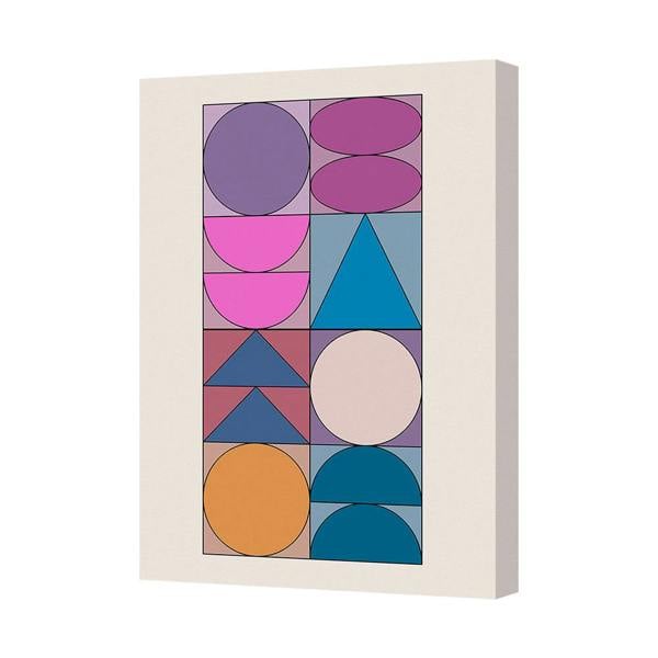 Benjamin Tate Design Geometric Abstract Canvas Art Print Multicolor Shapes Grid Wall Decor