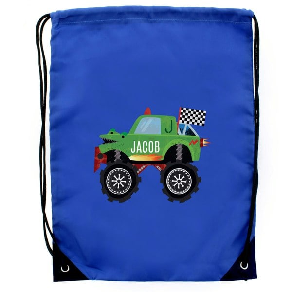Personalised Memento Company Personalised Monster Truck Blue Kit Bag