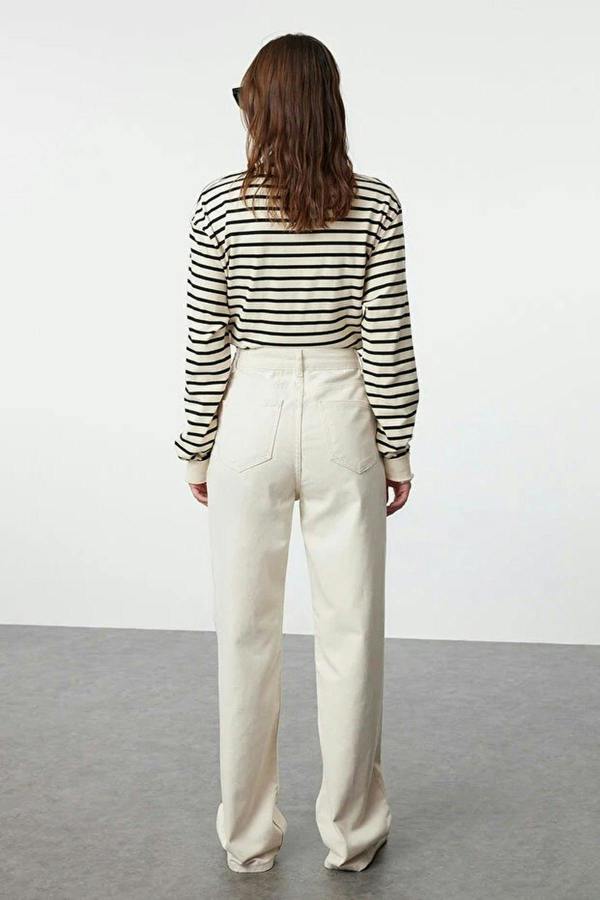 WOVCOR High Waist Wide Leg Jeans with Waist Detail