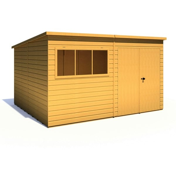 Shire Ranger 12x10 Double Door Premium Pent interlock Shiplap Shed - Best Shed