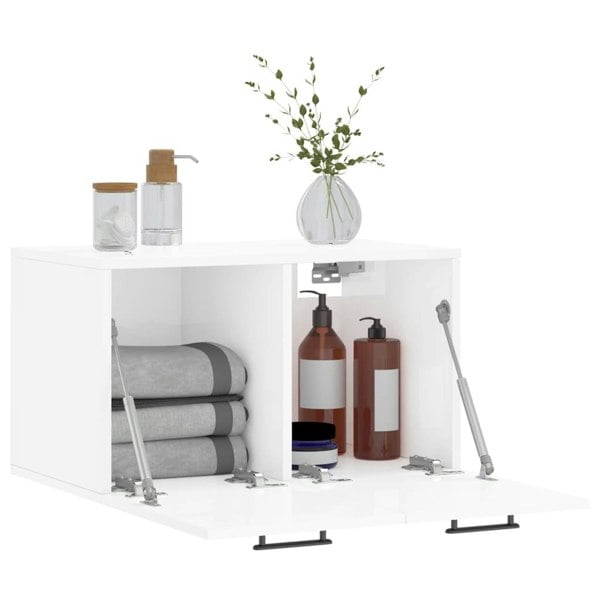 Berkfield Wall Cabinet High Gloss White 60x36.5x35 cm Engineered Wood