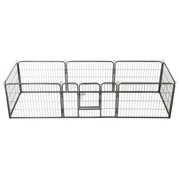 Berkfield Dog Playpen 8 Panels Steel 80x60 cm Black
