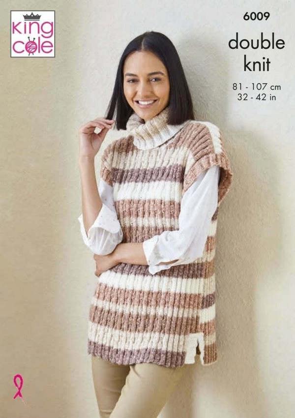 King Cole Harvest DK Knitting Pattern 6009, Sweaters, Hoodies, Cardigans for Women, 32 - 42 Inches