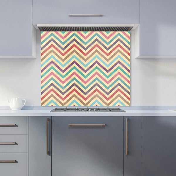 Warren Reed - Designer Geometric Vintage Colored Chevron Pattern Kitchen Splashback