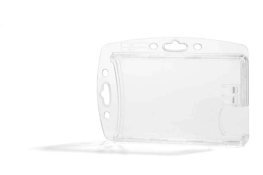 Durable Secure Enclosed 2 Card Security Pass ID Holders | 10 Pack | Clear