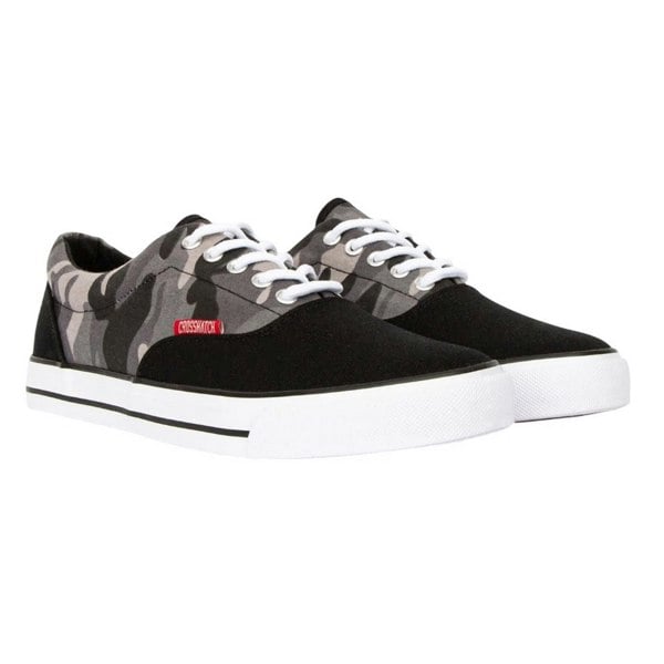 Crosshatch Mens Skywalk Camo Canvas Trainers - Black