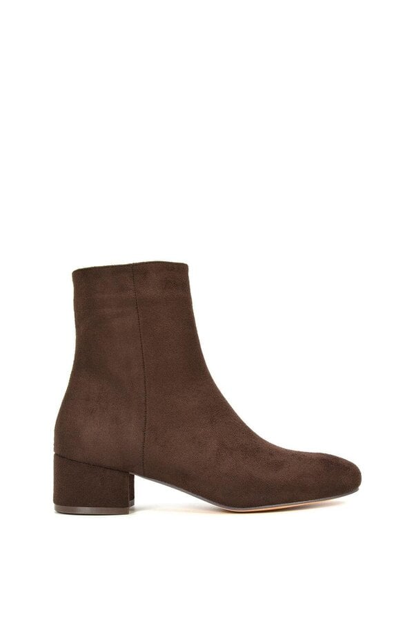 XY LONDON Mid Block Heel Ankle Boots With Inside Zip