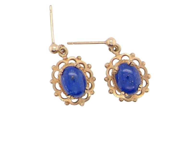 A pair of lapis drop earrings