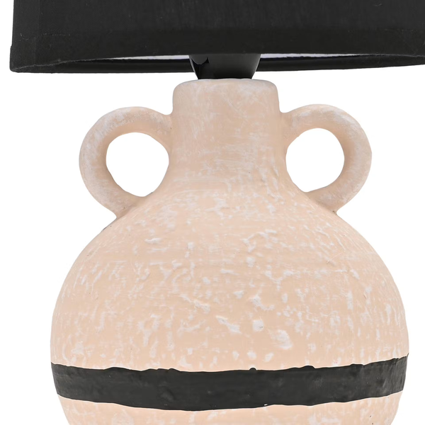 Hestia Cream & Black Vase Lamp - Small