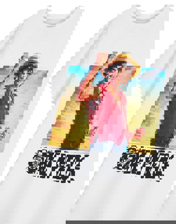 One Piece Boys White Luffy Short Sleeved T-Shirt