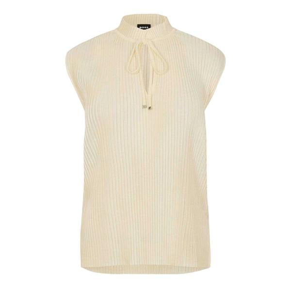Boss Womens/Ladies Emalla Ribbed Sleeveless Vest Top - White - 