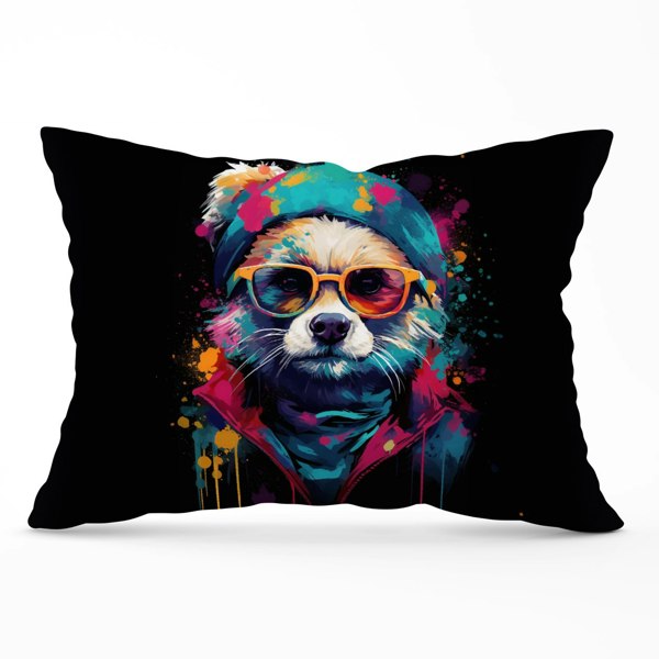 Warren Reed Multi Coloured Splashart Dog Cushions