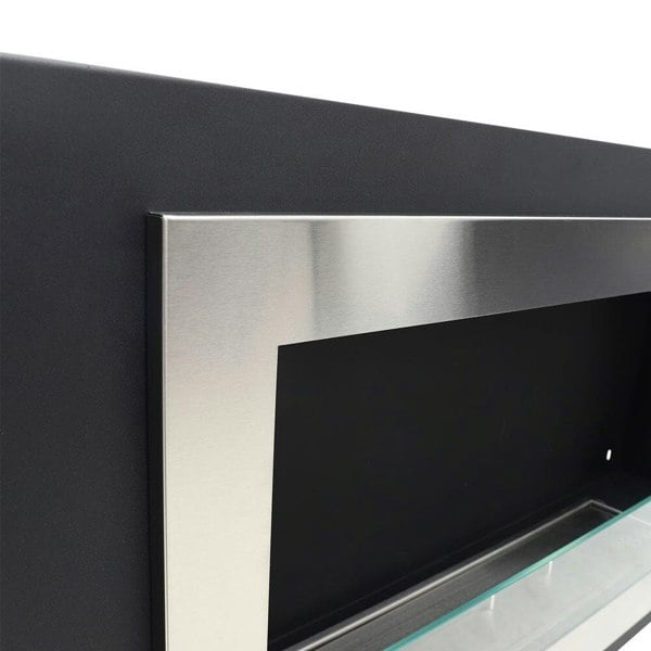 45 inch Silver Wall Mount Fireplaces Steel Stainless Indoors Bio Ethanol Fireplaces Living and Home