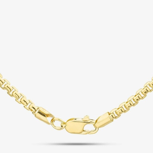 T. H. Baker 9ct Yellow Gold 18 Inch Diamond Cut Belcher Chain Necklace SQB050-18