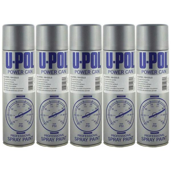 U-POL 5X Upol Power Can Steel Wheels Spray Paint 500ml