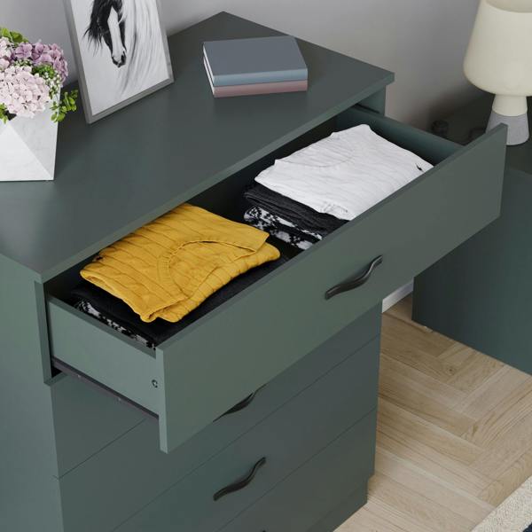 Vida Designs Riano 5 Drawer Chest, Black