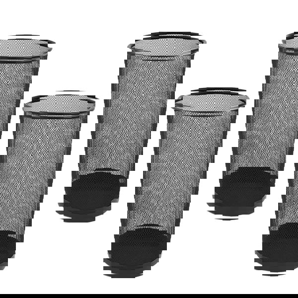 KAV Metal Mesh Wastebasket Paper Bin - Round Trash Lightweight Circular Rubbish Can for Kitchen, Bathroom, Bedroom, Office - Size 27x23.5x23.5 cm