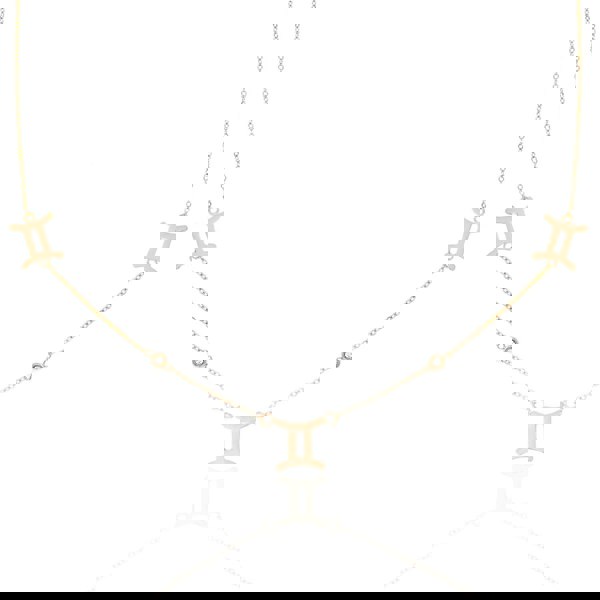 Say It With Gemini Necklace with CZ Stones - Rose Gold Plated