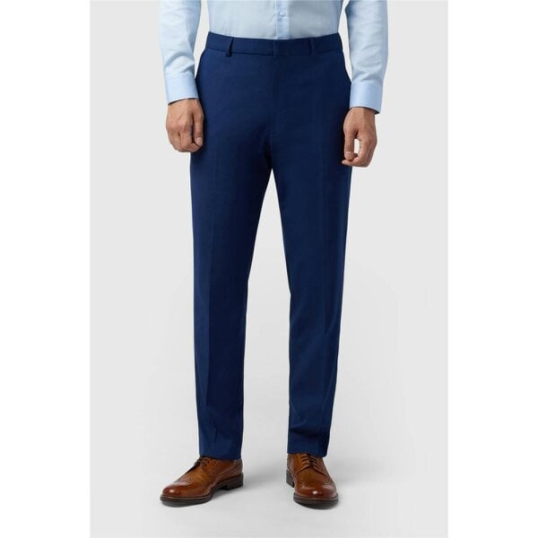 Limehaus Regular Fit Blue Stretch Trousers