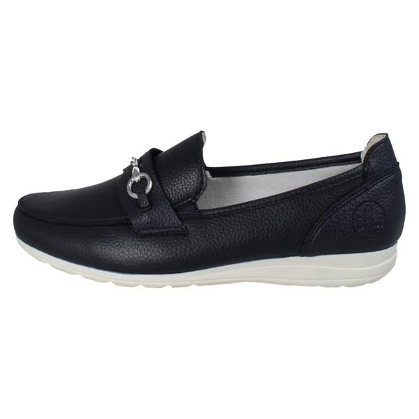 Rieker Womens Casual Flat Loafer Style Slip On Shoes With Chain Detailing L9355