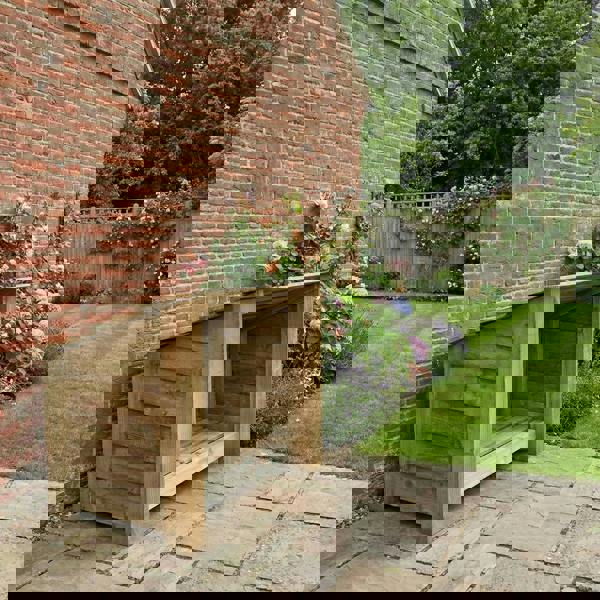 Arbor Garden Solutions Wooden Outdoor Shoe/Log Storage W-79cm, H-66cm, D-54cm