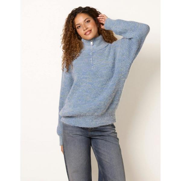 Blue Vanilla Zip Neck Knit Jumper