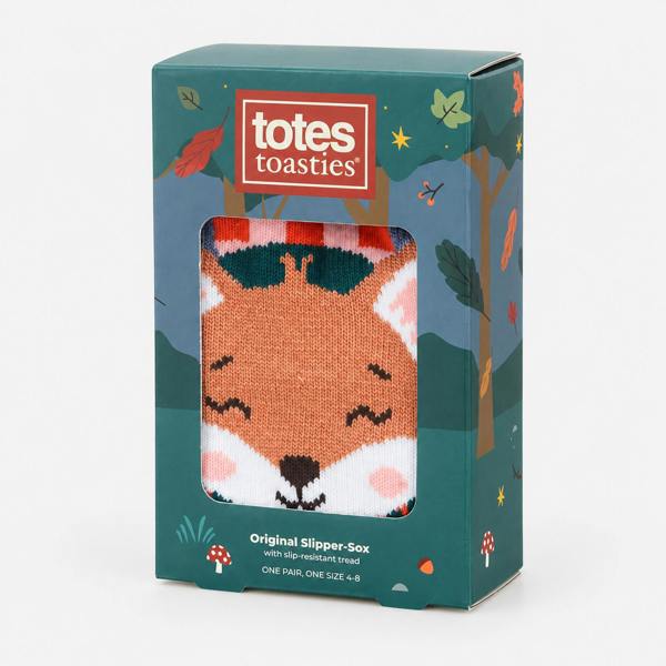 Totes SINGLE ORIGINAL SLIPPER SOCKS Fox Slipper Socks   in  Blue