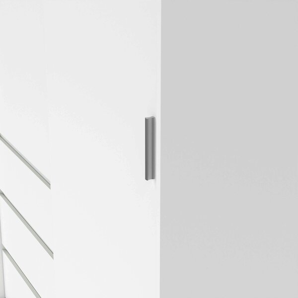 Wyld Haus Budapest White Wooden Wardrobe 2 Doors 3 Drawers