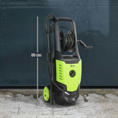 Bobobiy 2200W High Pressure Washer, 170 Bar, 420 L/h, Adjustable Nozzle, 6m Hose and Reel, Electric Jet Cleaner