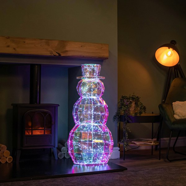 Samuel Alexander 91cm DreamLights Iridescent Christmas Snowman with 400 White LEDs