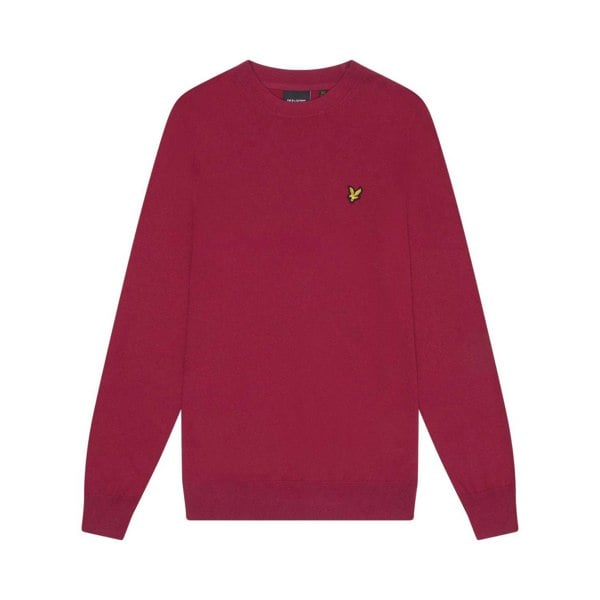 Lyle & Scott Mens Cotton Merino Crew Neck Jumper - Rich Burgundy