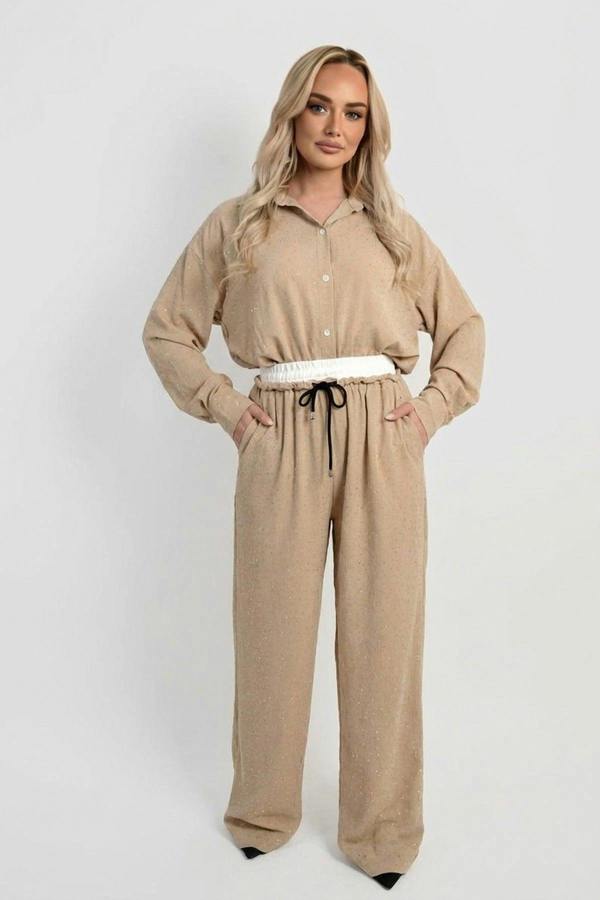 ikrush Nina Button Down Embellished Long Sleeve Top