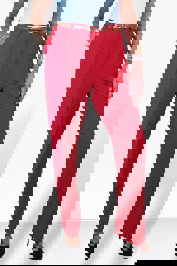 Paulo Due Women's Smart Tapered Leg Belted Trouser