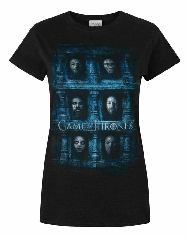 Game of Thrones Womens Black Hall Of Faces Short Sleeved T-Shirt