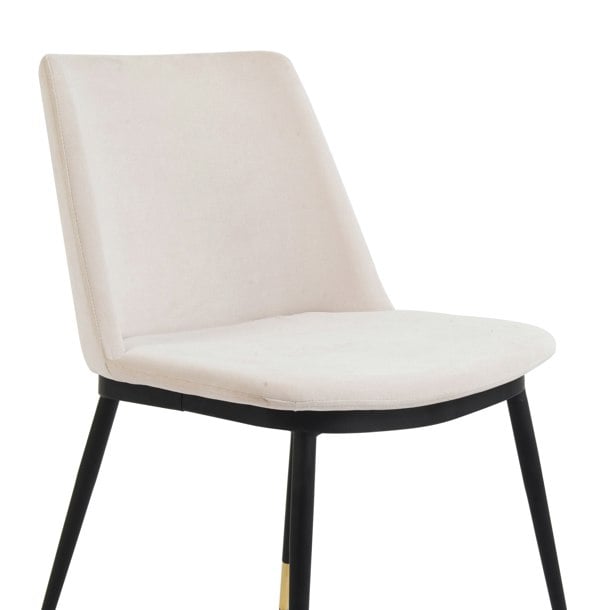 Furniture Edit Evora Cream Velvet Chair Gold Legs Set of 2