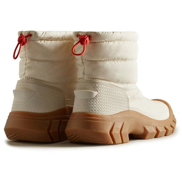 Hunter Intrepid Short Snow Boot Womens - White Willow/Gum