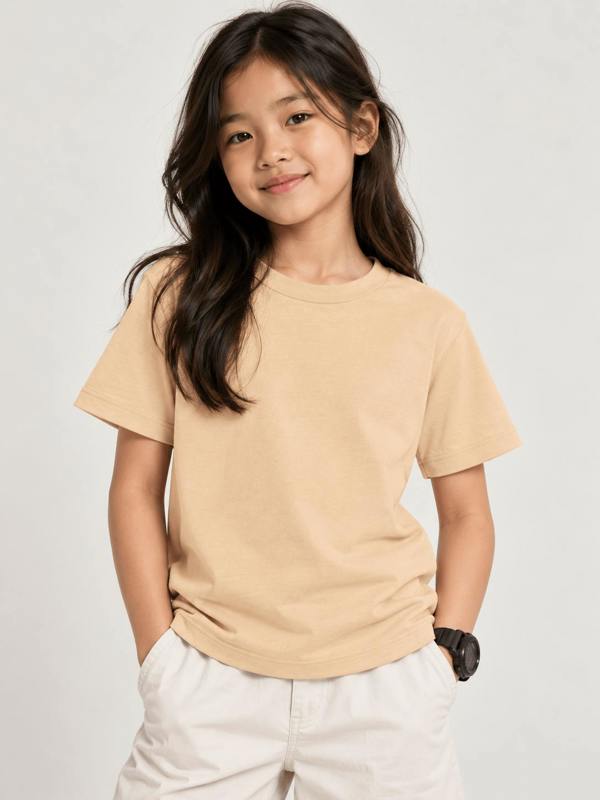 Childsplay Girls Oversized T-Shirt in Beige