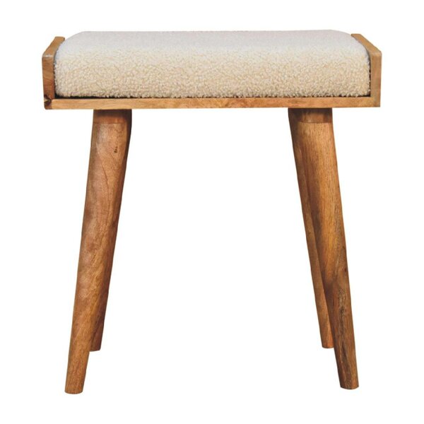 Wyld Haus Kampong Boucle Cream Tray Style Footstool
