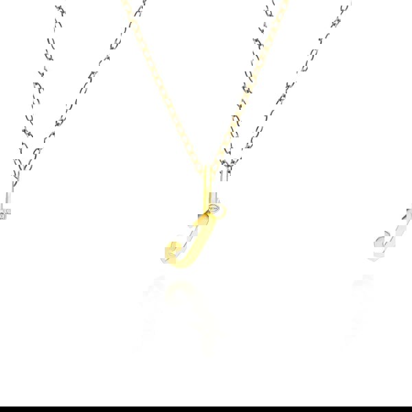 191P0781019 Alphabet Letter J Diamond pendant in 9ct Yellow Gold Front