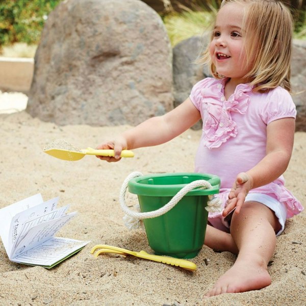 Green Toys Sand Play Set (Green Bucket) - Made From 100% Recycled Plastic