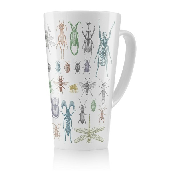 Benjamin Tate Design Many species in vintage old hand drawn style Designer Latte Mug