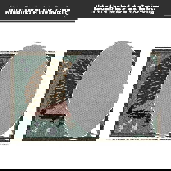 JVL Eco-Friendly Latex Backed Coir Entrance Doormat, 45x75cm - Hedgehog