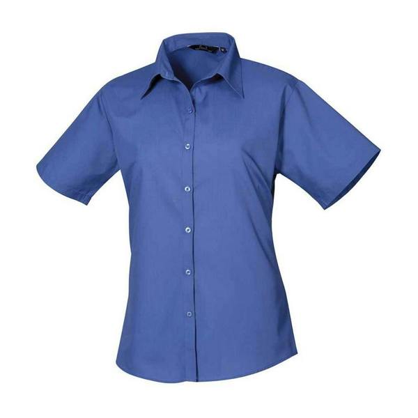 Premier Womens/Ladies Poplin Short-Sleeved Blouse - Royal Blue