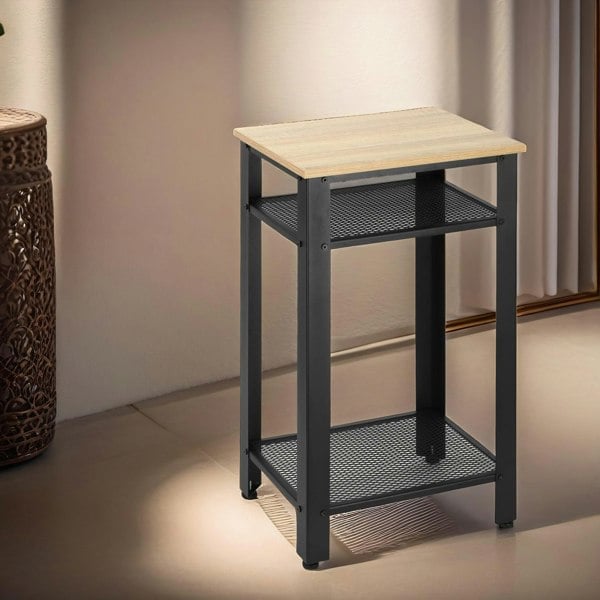 Rafaelo Mobilia 3 Tier Side Table With Mesh Shelves