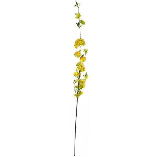 Leaf Pack of 6 x 100cm Yellow Blossom Spray Stem