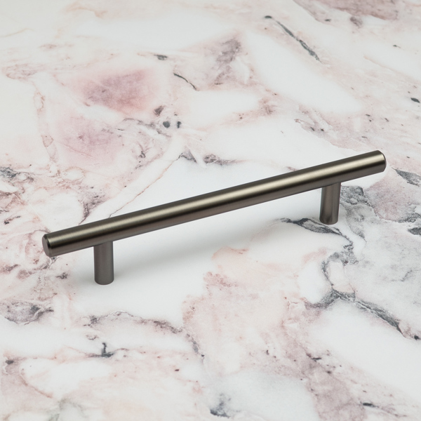Handle & Home Gunmetal T-Bar Handles & Coordinating Pull Knob - 128mm Handle