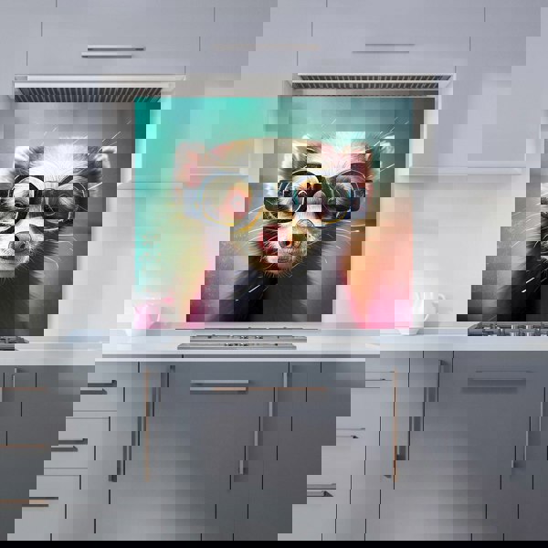 Warren Reed - Designer Ferret With Glasses Splashart Kitchen Splashback