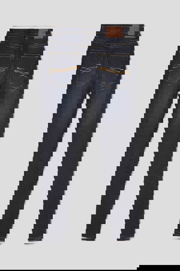 ENORSIA Mens Black Skinny Fit Distressed Denim Jeans