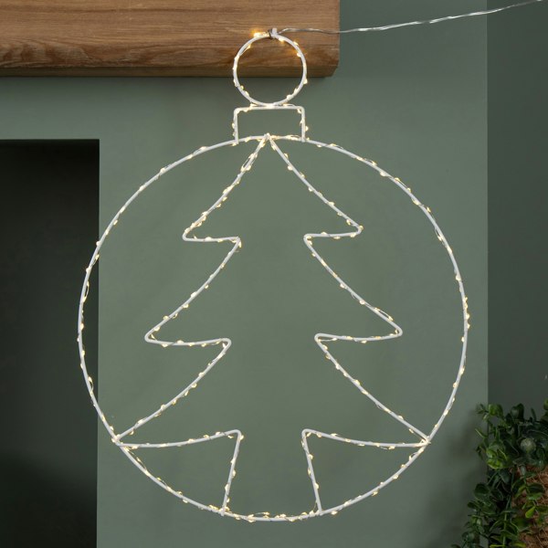 Samuel Alexander 48cm x 38cm Light up Hanging Christmas Tree Bauble with 250 Warm White LEDs
