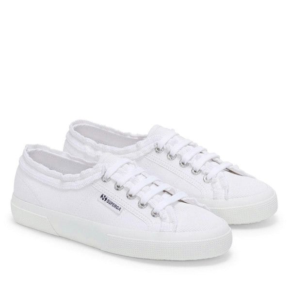 Superga Womens 3750 Rouched Jersey Lightweight Trainers - White